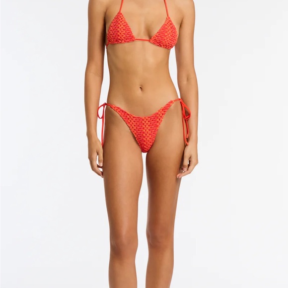 Triangl red/ orange crochet bikini - Picture 6 of 6